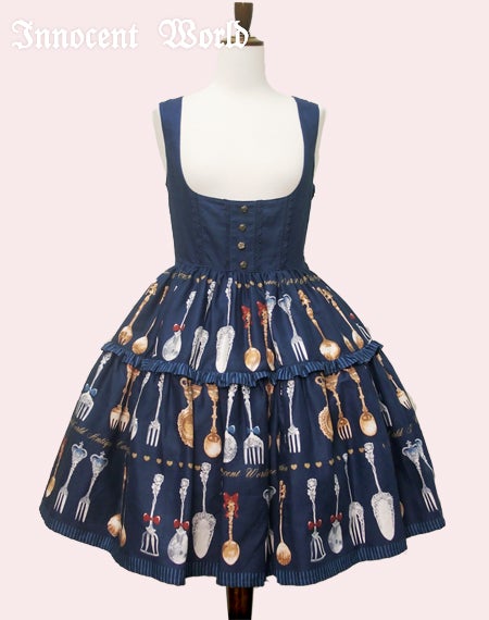 Innocent World アンティークカトラリーハイウェストJSK Antique Cutlery Tiered JSK by Innocent World