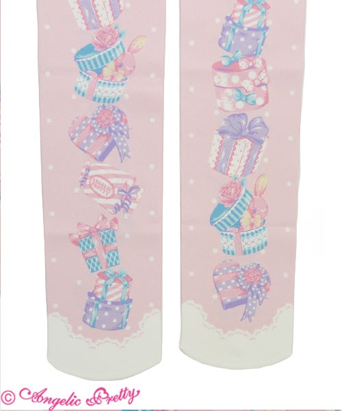Angelic Pretty タイツ ウイッシュミーメル ラッピングハート 3足 Wrapping Heart Tights by Angelic Pretty