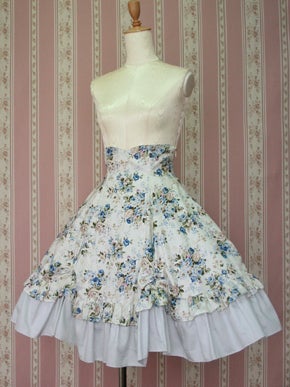 Rococo Bouquet Scallop Skirt by Victorian Maiden