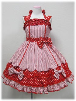 Striped Polka Dot JSK by Angelic Pretty