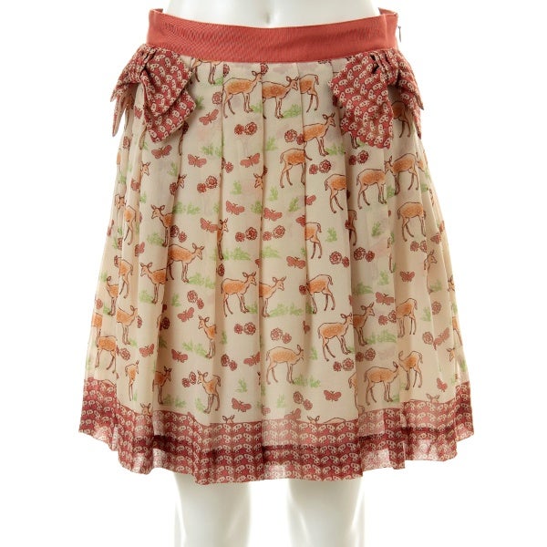 Bambi Print Tuck Skirt by Jane Marple