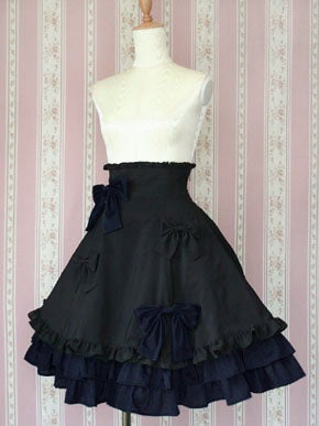 Noble Stripe Frill Skirt by Victorian Maiden