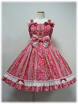 Sweet Ribbon Strawberry Shirring JSK by Angelic Pretty