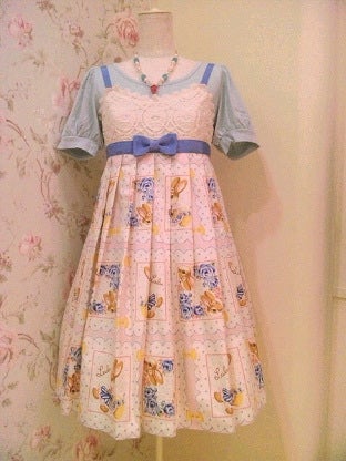 Lace and Rabbit Handkerchief Print Sleeveless OP by Emily Temple Cute
