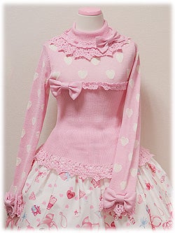 Lovely Heart Knit Turtleneck by Angelic Pretty