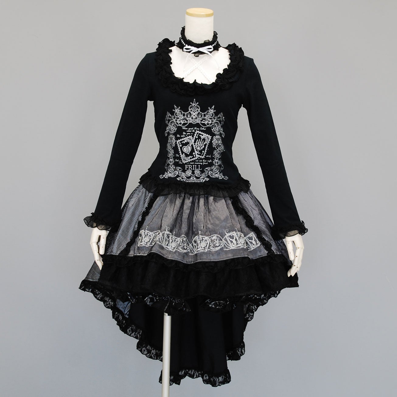 h.naoto FRILL スカート　ブラック FRILL High Waist Bustle Skirt by h.NAOTO
