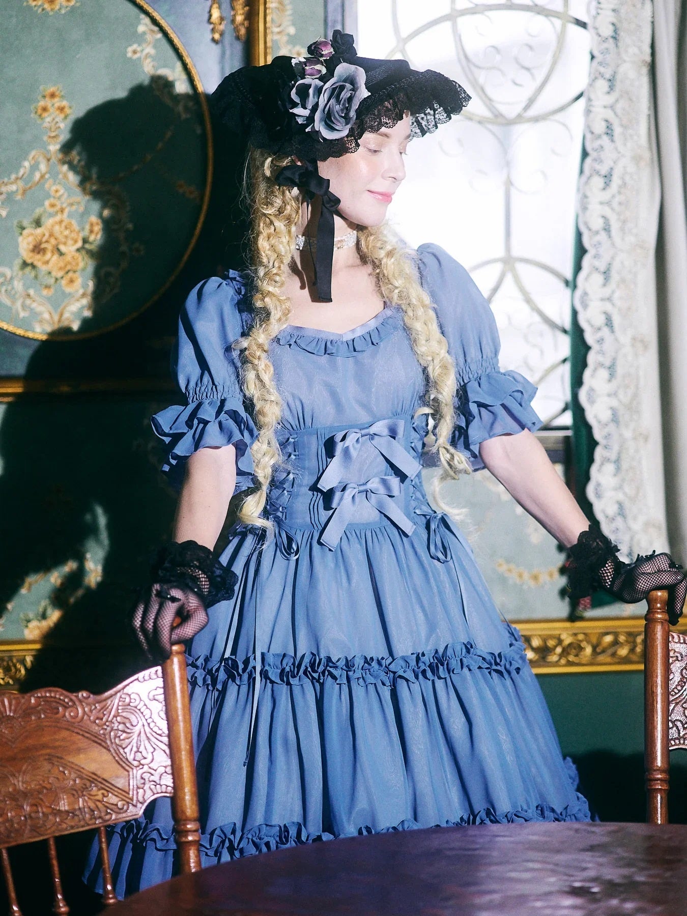 Lace-up Doll Half Sleeve OP by Victorian Maiden