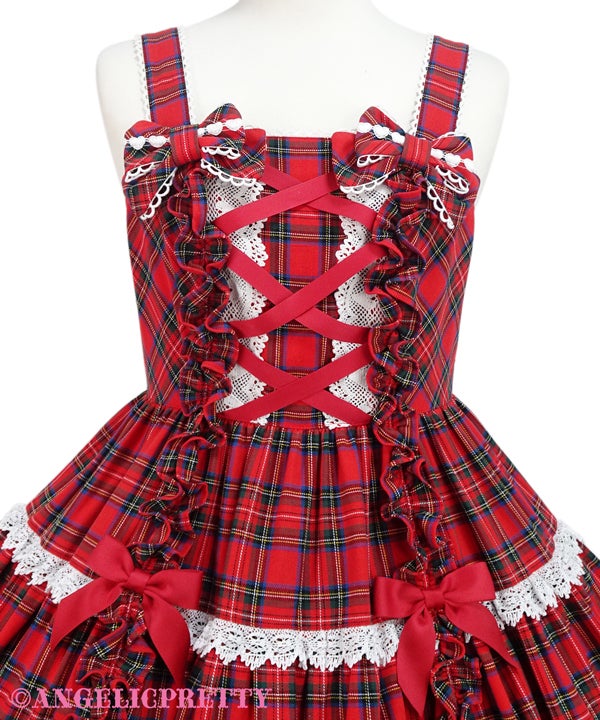 Tartan Check Shoulder Ribbon JSK (2022) by Angelic Pretty