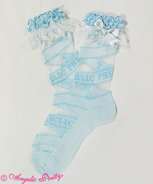 Stripe Candy Crew Length Socks by Angelic Pretty