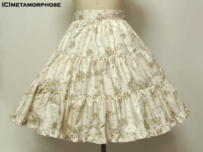 メタモルフォーゼ　OLD ROSE ティアードスカート Old Rose Tiered Skirt by Metamorphose Temps de Fille