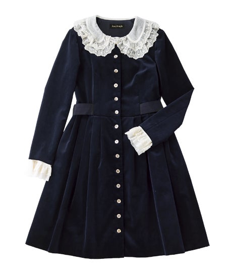 Jane Marple 別珍 ワンピース Royal Velveteen Lace Collar OP by Jane Marple