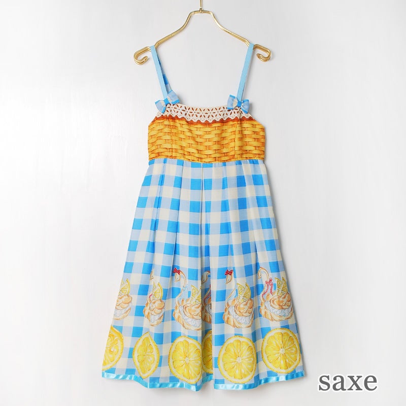 Emily Temple cute スワンパフュームワンピース LEMON Swan Puff Ribbon OP by Emily Temple Cute
