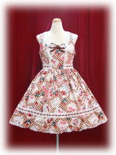 Strawberry Letters Print Hem Scallop JSK by Baby, the Stars Shine