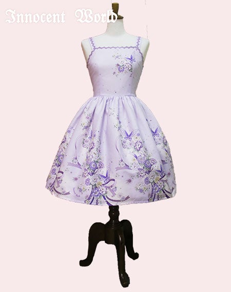 Innocent World パープル JSK Japanese Butterfly Plain JSK by Innocent World