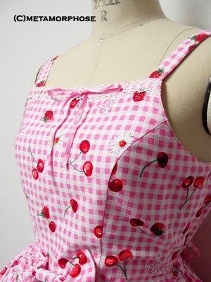 Gingham Cherry Ladder Lace JSK by Metamorphose Temps de Fille