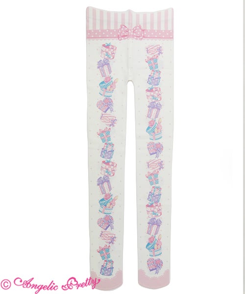 Wrapping Heart Tights by Angelic Pretty