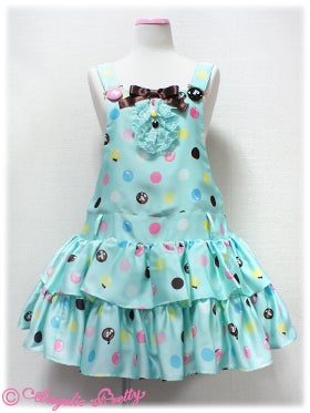 Polka Dot Chocolate Salopette by Angelic Pretty