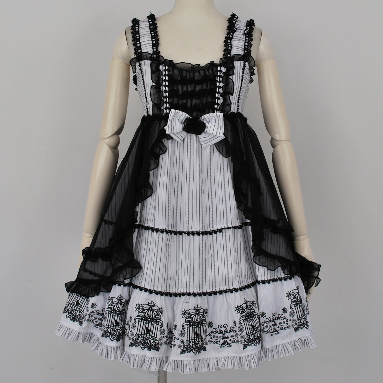 FRILL Birdcage Embroidery Ribbon JSK by h.NAOTO