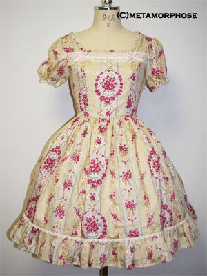 Bouquet Print Short Sleeve OP (2008) by Metamorphose Temps de Fille