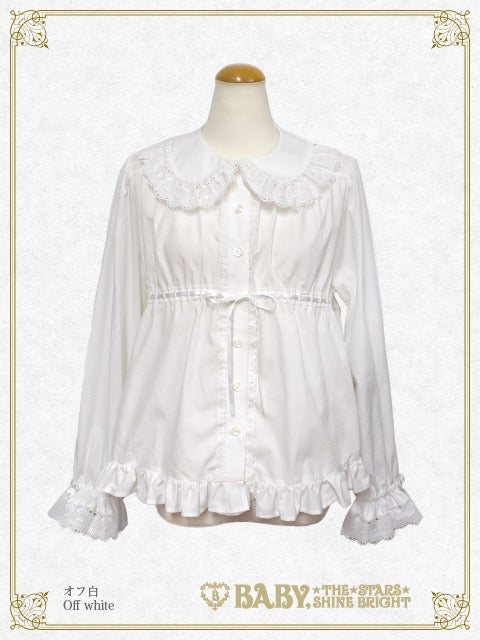 BABY うさくみゃちゃんベビードールブラウス 黒×オフ白 Usakumya's Babydoll Blouse by Baby, the Stars Shine Bright