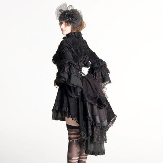 トップス 00s h.naoto number frill bolero gothic FRILL Velour Bolero Jacket by h.NAOTO