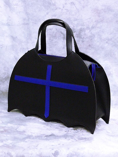 モワティエ　コウモリバッグ Blue Cross Bat Handbag by Moi-même-Moitié