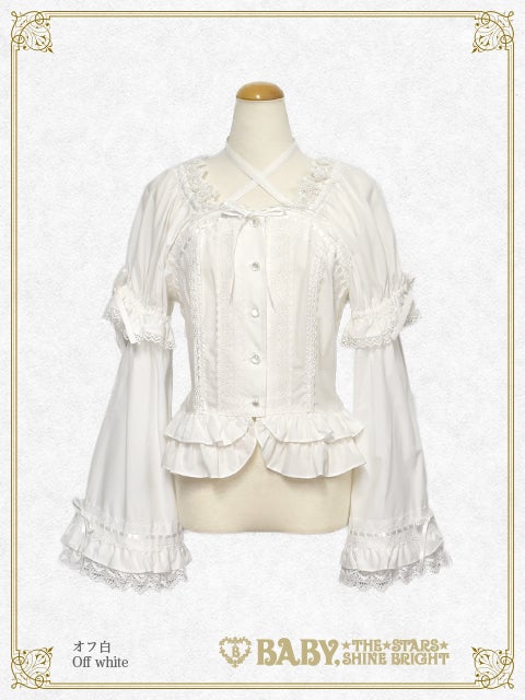 BABY 半袖シャーリングカットソー 黒 姫袖 Princess Sleeve Back Shirring Blouse (2022 2nd release) by Baby