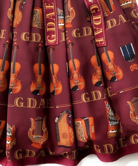 ジェーンマープル バイオリン柄JSK Violin Print Square Neck JSK by Jane Marple