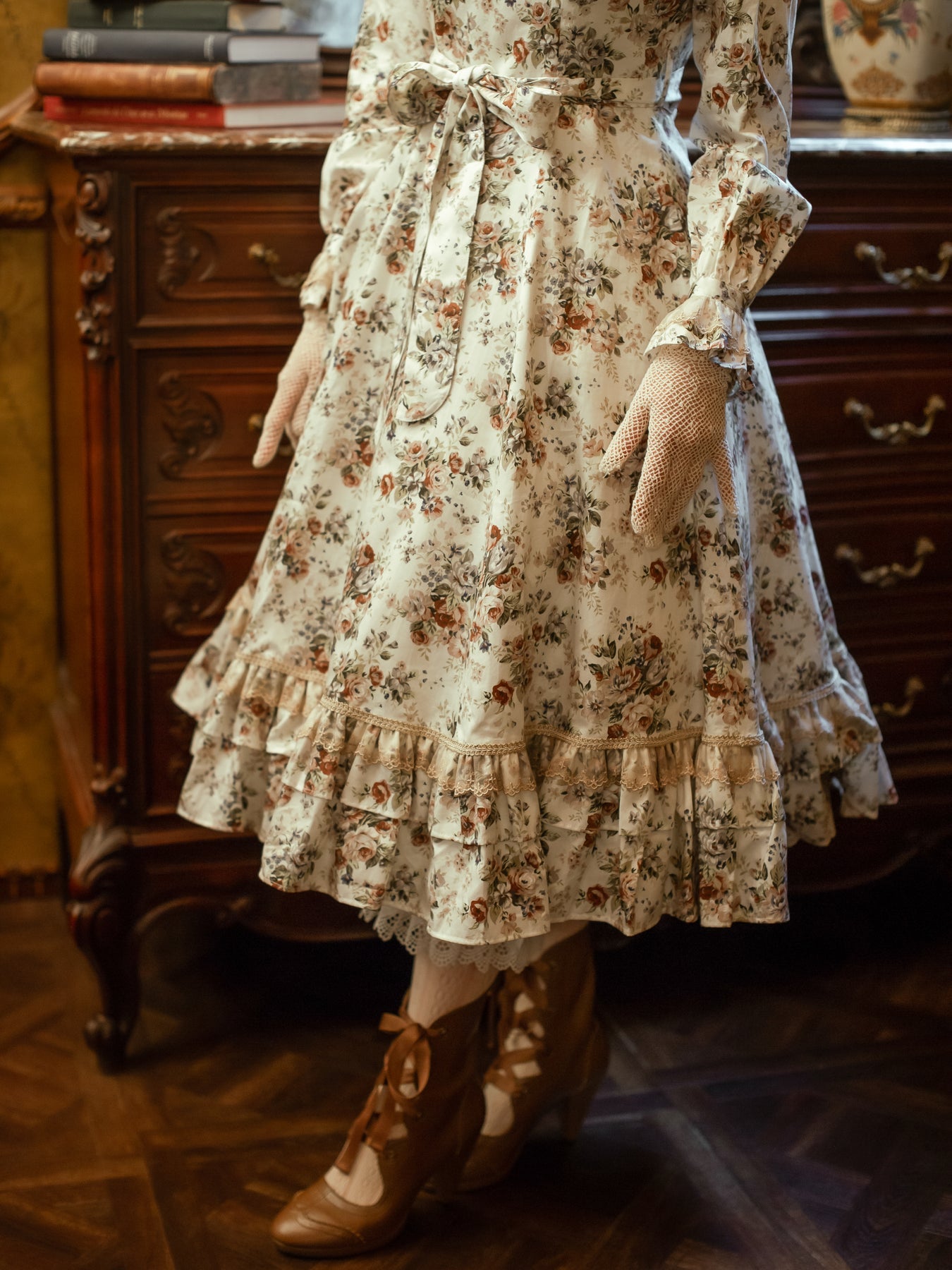Antique Rococo Bouquet Classical Doll Long OP by Victorian Maiden