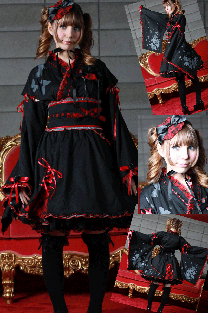 Butterflies and Stars Yukata OP Set (L032) by Bodyline