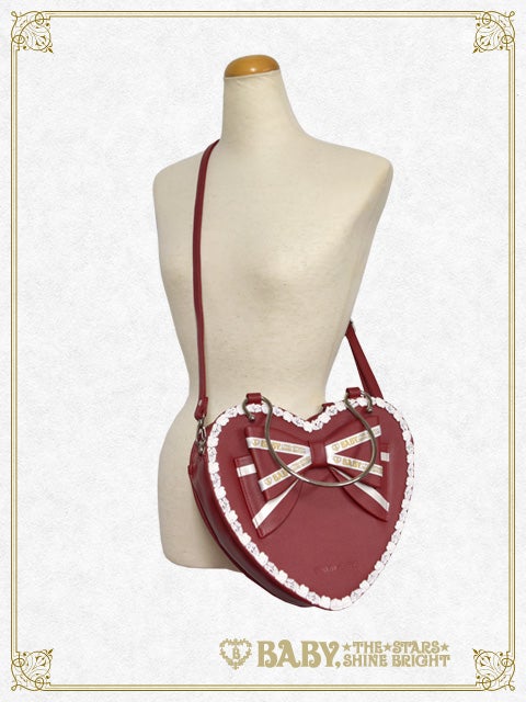 BABY リボンハートBAG エンジ Ribbon Heart Bag (Logo Ribbon version) by Baby, the Stars Shine Bright