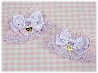 Color Scheme Logo Heart Charm Wrist Cuffs by Angelic Pretty