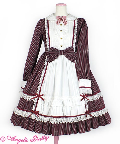 【Angelic Pretty】 ストライプワンピース British Stripe OP (2017) by Angelic Pretty