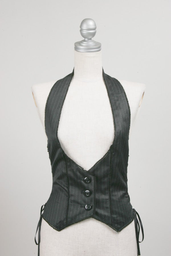 Pinstripe Halter Gilet by Black Peace Now
