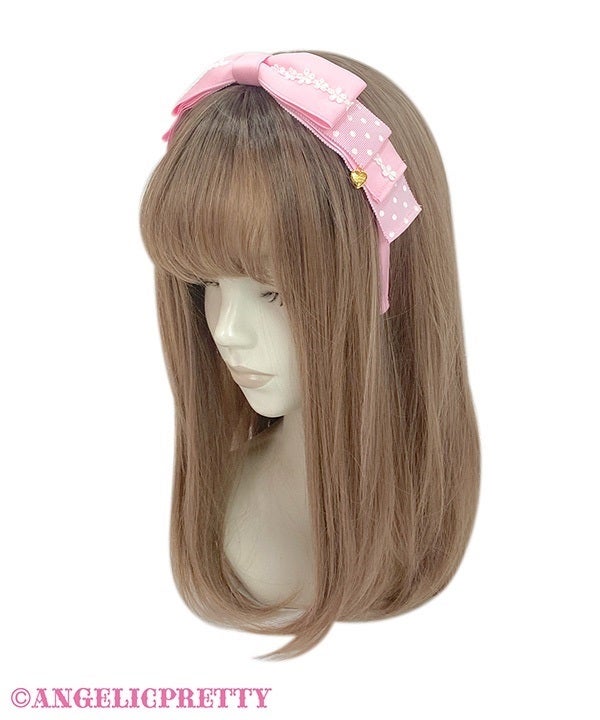 Sweet Dot Ribbon Michelle Head Bow by Angelic Pretty