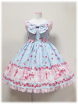 Cherry Berry Bunny Chest Ribbon JSK by Angelic Pretty