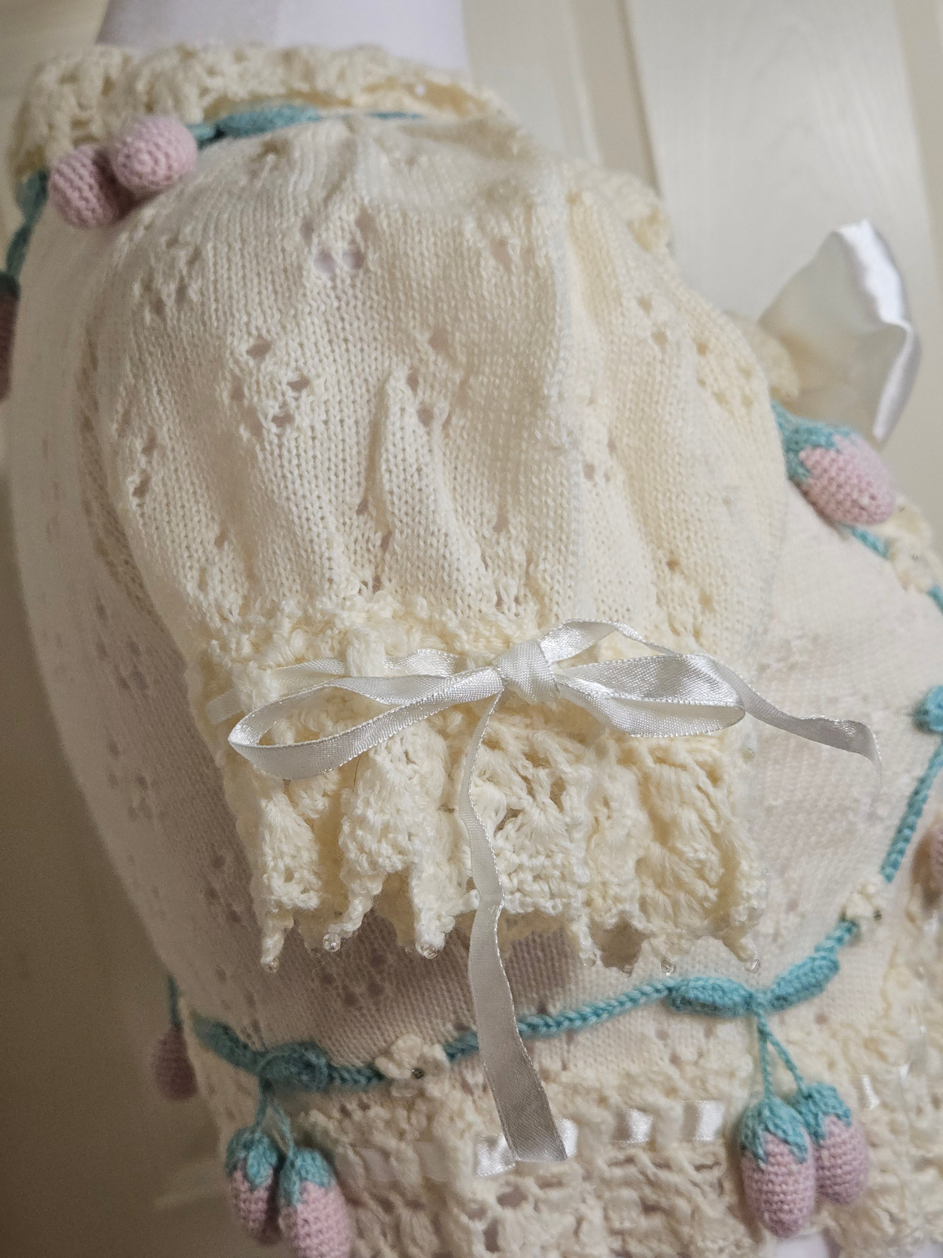 Strawberry Cherry Satin Ribbon Bolero by Angelic Pretty