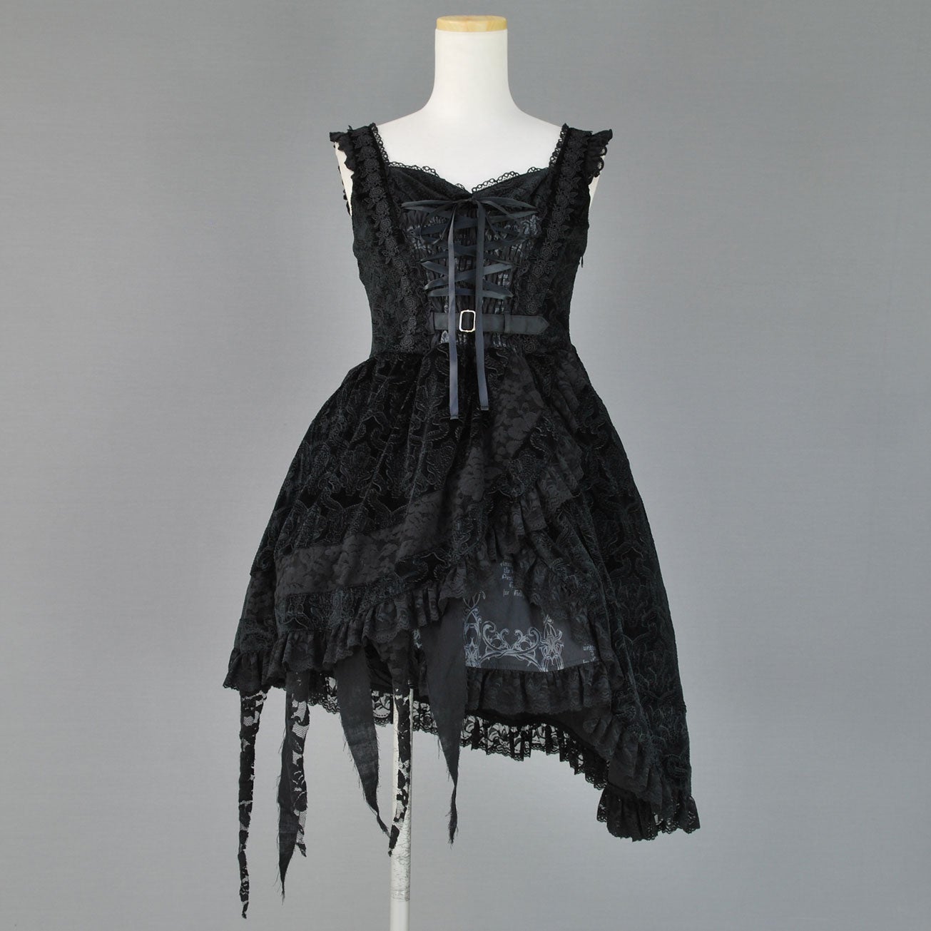 FRILL Goth Asymmetric JSK (BFD16-O030 BK-GY/M) by h.NAOTO