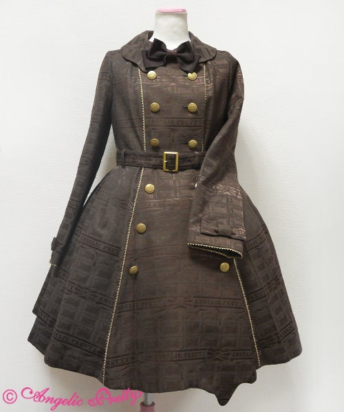 Melty Ribbon Chocolate Trench Coat by Angelic Pretty