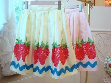 Whipped Strawberry Print Skirt by Emily Temple Cute