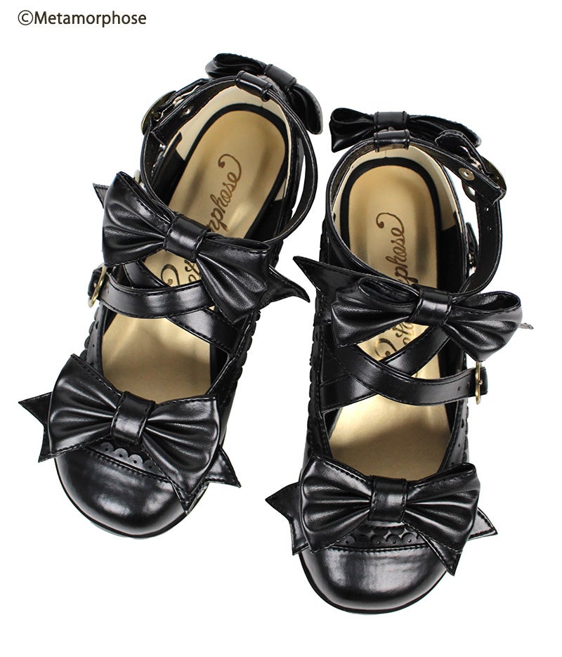 Cross Strap Mary Jane Shoes with Ribbon by Metamorphose Temps de Fille