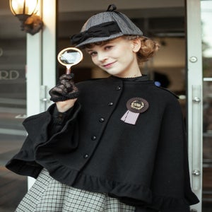 シャーロックチェックケープ　ロゼット付き　ヴィクトリアンメイデン Sherlock Rosette Brooch by Victorian Maiden
