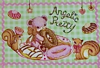 Little Bear's Cafe Postcard and Can Badge Set by Angelic Pretty