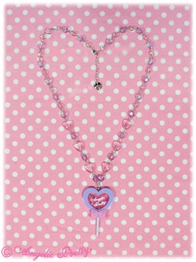 Heart Lollipop Necklace (132KA4-13519) by Angelic Pretty
