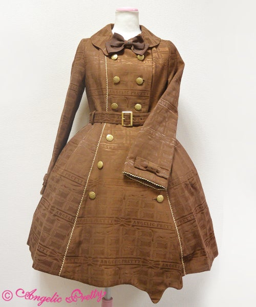Melty Ribbon Chocolate Trench Coat by Angelic Pretty