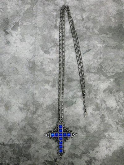 Blue Jewel Cross Pendant by Moi-même-Moitié