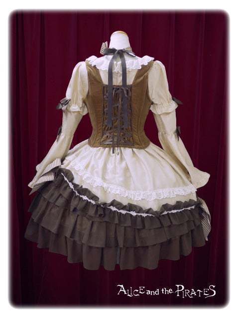 ALICE and the PIRATES ネルラドレス セット ブラウン Milky Rail Train Nella Dress Set by Alice and the Pirates