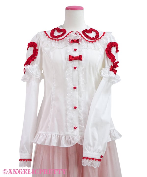 Frill Heart Sleeve Blouse (2023) by Angelic Pretty