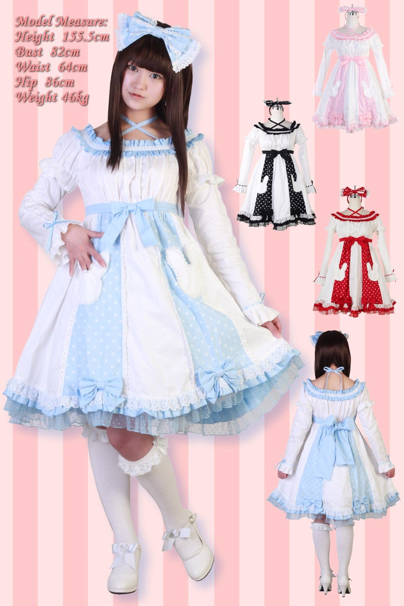 Bunny Pockets Polka Dot Switching OP (L216) by Bodyline