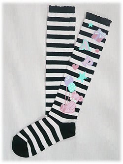 Angelic Pretty 　TOY PARADEボーダーハイソックス Toy Parade Stripe Knee Socks by Angelic Pretty